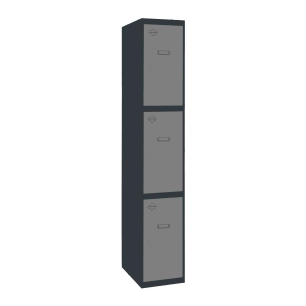 Casier-Armoire SIMONLOCKER PROF.DISM.3 PORTE 1/3 400 IN AN/GR ANTRACITE/GRIS 1800x400x500 - SIMONRACK