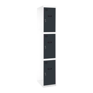 Casier-Armoire SIMONLOCKER PROF.DISM.3 PORTE 1/3 400 IN BL/AN BLANC/ANTRACITE 1800x400x500 - SIMONRACK