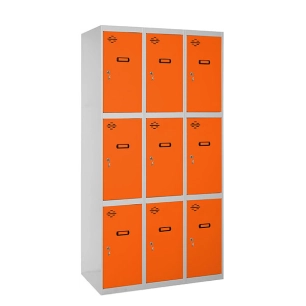 Casier-Armoire SIMONLOCKER DESM. 3 PORTES 3/9 300 (900) GR/ORAN GRIS/ORANGE 1800x900x500 - SIMONRACK