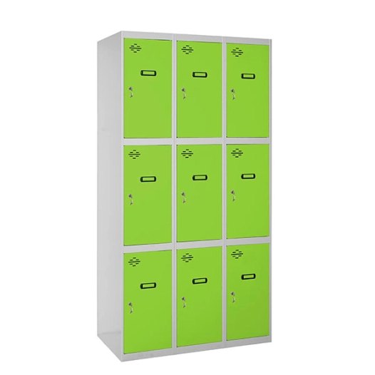 Casier-Armoire SIMONLOCKER DESM. 3 PORTES 3/9 300 (900) GR/VE GRIS/VERT 1800x900x500 - SIMONRACK