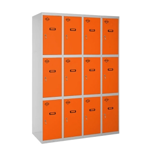 Casier-Armoire SIMONLOCKER DESM. 3 PORTES 4/12 300 (1200) GR/ORAN GRIS/ORANGE 1800x1200x500 - SIMONRACK