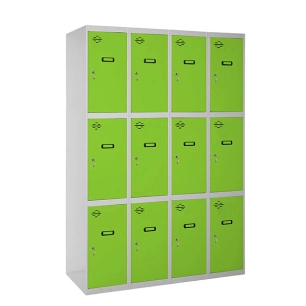 Casier-Armoire SIMONLOCKER DESM. 3 PORTES 4/12 300 (1200) GR/VE GRIS/VERT 1800x1200x500 - SIMONRACK