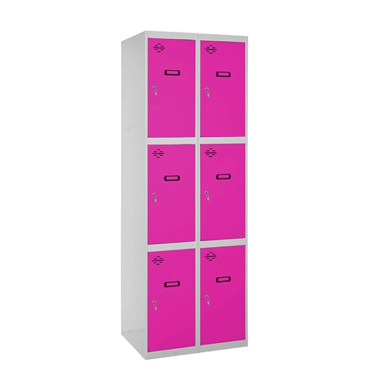 Casier-Armoire SIMONLOCKER DESM. 3 PORTES 2/6 400 (800) GR/RS GRIS/ROSE 1800x800x500 - SIMONRACK