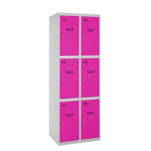 Casier-Armoire SIMONLOCKER DESM. 3 PORTES 2/6 400 (800) GR/RS GRIS/ROSE 1800x800x500 - SIMONRACK