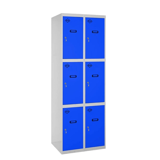 Casier-Armoire SIMONLOCKER DESM. 3 PORTES 2/6 400 (800) GR/BL GRIS/BLEU 1800x800x500 - SIMONRACK