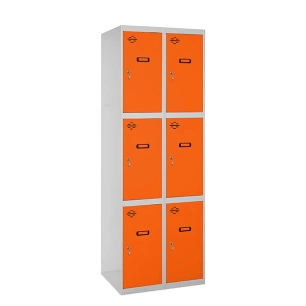 Casier-Armoire SIMONLOCKER DESM. 3 PORTES 2/6 400 (800) GR/ORAN GRIS/ORANGE 1800x800x500 - SIMONRACK