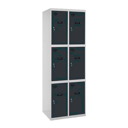 Casier-Armoire SIMONLOCKER DESM. 3 PORTES 2/6 400 (800) GR/AN GRIS/ANTRACITE 1800x800x500 - SIMONRACK