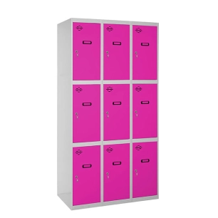 Casier-Armoire SIMONLOCKER DESM. 3 PORTES 3/9 400 (1200) GR/RS GRIS/ROSE 1800x1200x500 - SIMONRACK