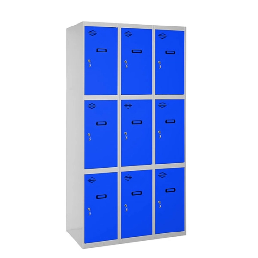 Casier-Armoire SIMONLOCKER DESM. 3 PORTES 3/9 400 (1200) GR/BL GRIS/BLEU 1800x1200x500 - SIMONRACK