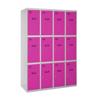 Casier-Armoire SIMONLOCKER DESM. 3 PORTES 4/12 400 (1600) GR/RS GRIS/ROSE 1800x1600x500 - SIMONRACK