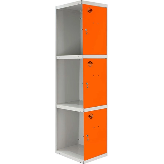 Casier-Armoire SIMONLOCKER PROF.DISM.3 PORTE 1/3 300 ADI GR/ORAN GRIS/ORANGE 1800x300x500 - SIMONRACK