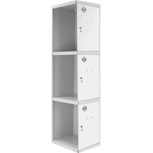 Casier-Armoire SIMONLOCKER PROF.DISM.3 PORTE 1/3 300 ADI GR/BL GRIS/BLANC 1800x300x500 - SIMONRACK