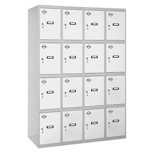 Casier-Armoire SIMONLOCKER DESM. 4 PORTES 4/16 300 (1200) GR/BL GRIS/BLANC 1800x1200x500 - SIMONRACK