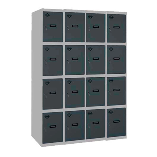 Casier-Armoire SIMONLOCKER DESM. 4 PORTES 4/16 300 (1200) GR/AN GRIS/ANTRACITE 1800x1200x500 - SIMONRACK