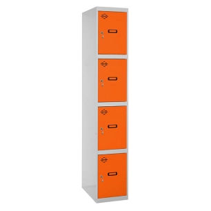 Casier-Armoire SIMONLOCKER PROF.DISM.4 PORTE 1/4 300 IN GR/ORAN GRIS/ORANGE 1800x300x500 - SIMONRACK