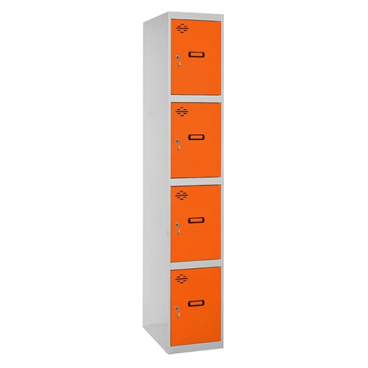 Casier-Armoire SIMONLOCKER PROF.DISM.4 PORTE 1/4 400 IN GR/ORAN GRIS/ORANGE 1800x400x500 - SIMONRACK