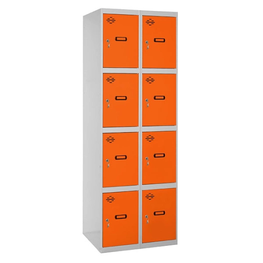 Casier-Armoire SIMONLOCKER DESM. 4 PORTES 2/8 400 (800) GR/ORAN GRIS/ORANGE 1800x800x500 - SIMONRACK