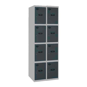 Casier-Armoire SIMONLOCKER DESM. 4 PORTES 2/8 400 (800) GR/AN GRIS/ANTRACITE 1800x800x500 - SIMONRACK