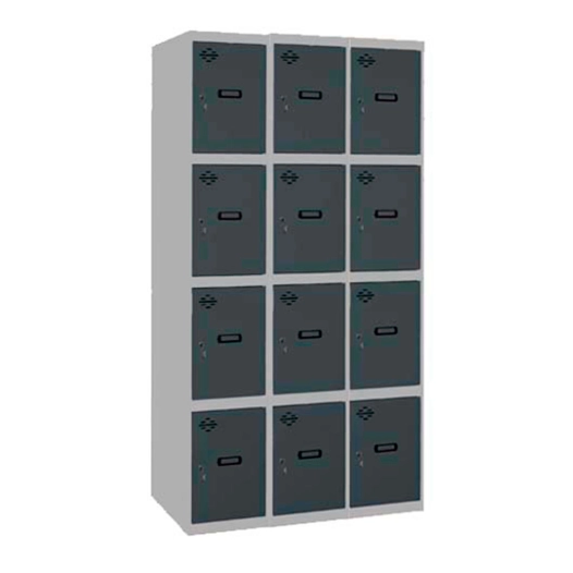 Casier-Armoire SIMONLOCKER DESM. 4 PORTES 3/12 400 (1200) GR/AN GRIS/ANTRACITE 1800x1200x500 - SIMONRACK