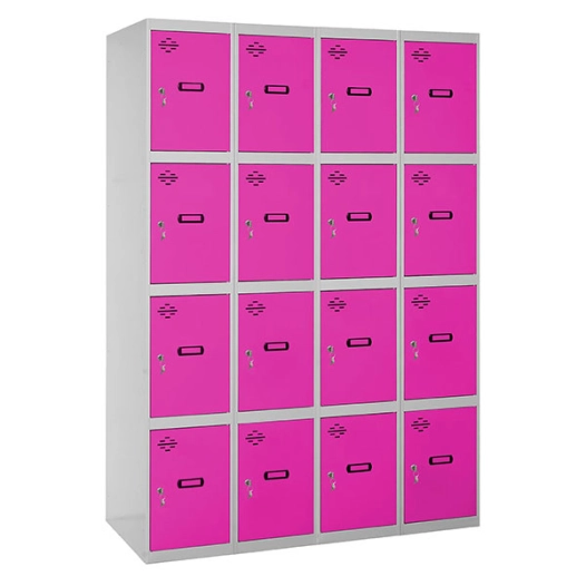 Casier-Armoire SIMONLOCKER DESM. 4 PORTES 4/16 400 (1600) GR/RS GRIS/ROSE 1800x1600x500 - SIMONRACK