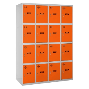 Casier-Armoire SIMONLOCKER DESM. 4 PORTES 4/16 400 (1600) GR/ORAN GRIS/ORANGE 1800x1600x500 - SIMONRACK