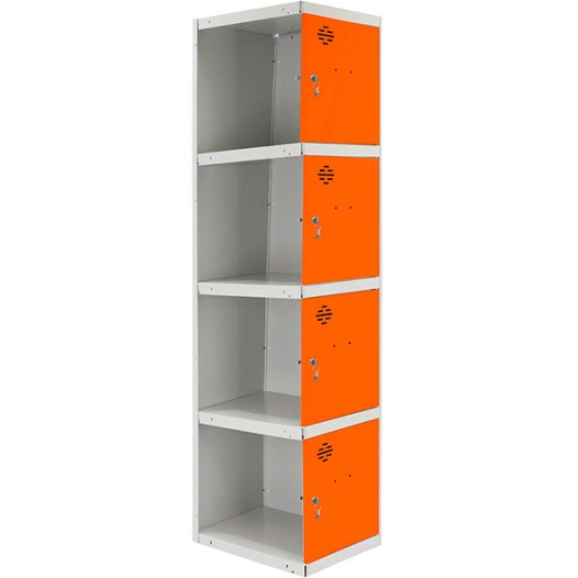 Casier-Armoire SIMONLOCKER PROF.DISM.4 PORTE 1/4 300 ADI GR/ORAN GRIS/ORANGE 1800x300x500 - SIMONRACK