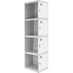 Casier-Armoire SIMONLOCKER PROF.DISM.4 PORTE 1/4 300 ADI GR/BL GRIS/BLANC 1800x300x500 - SIMONRACK