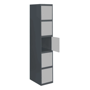 Casier-Armoire SIMONLOCKER PROF.DISM.5 PORTE 1/5 400 IN AN/GR ANTRACITE/GRIS 1800x400x500 - SIMONRACK