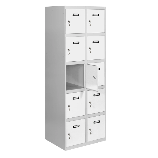 Casier-Armoire SIMONLOCKER DESM. 5 PORTES 2/10 300 (600) GR/BL GRIS/BLANC 1800x600x500 - SIMONRACK