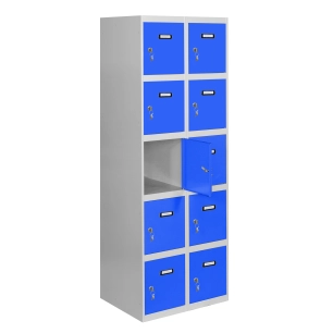 Casier-Armoire SIMONLOCKER DESM. 5 PORTES 2/10 300 (600) GR/BL GRIS/BLEU 1800x600x500 - SIMONRACK
