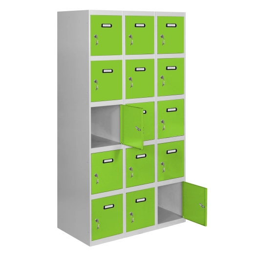 Casier-Armoire SIMONLOCKER DESM. 5 PORTES 3/15 300 (900) GR/VE GRIS/VERT 1800x900x500 - SIMONRACK