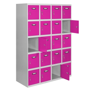 Casier-Armoire SIMONLOCKER DESM. 5 PORTES 4/20 300 (1200) GR/RO GRIS/ROSE 1800x1200x500 - SIMONRACK
