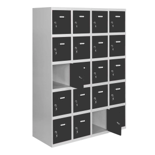Casier-Armoire SIMONLOCKER DESM. 5 PORTES 4/20 300 (1200) GR/AN GRIS/ANTRACITE 1800x1200x500 - SIMONRACK