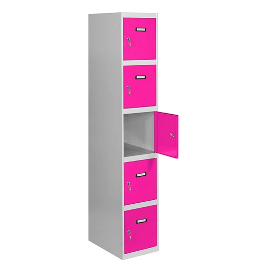 Casier-Armoire SIMONLOCKER PROF.DISM.5 PORTE 1/5 300 IN GR/RS GRIS/ROSE 1800x300x500 - SIMONRACK