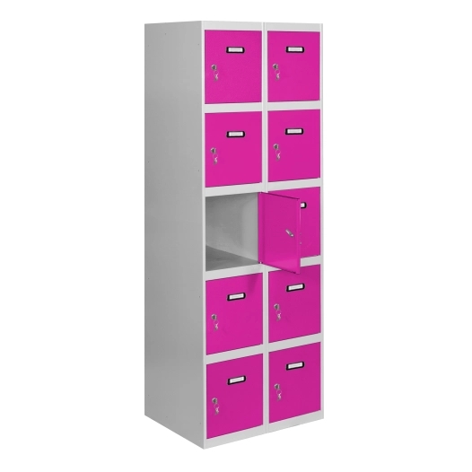 Casier-Armoire SIMONLOCKER DESM. 5 PORTES 2/10 400 (800) GR/RS GRIS/ROSE 1800x800x500 - SIMONRACK