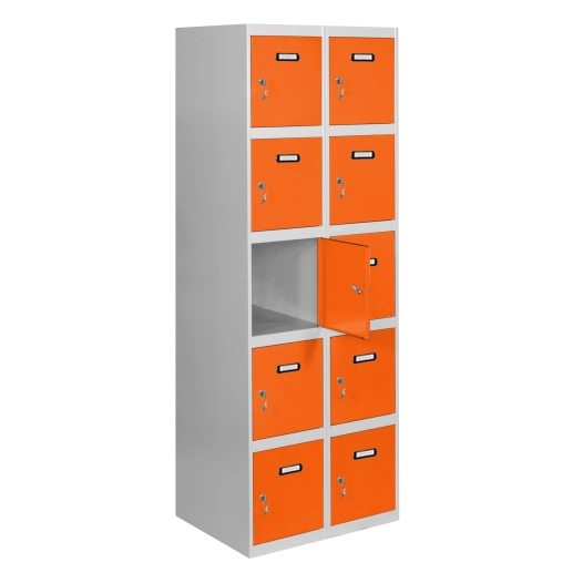 Casier-Armoire SIMONLOCKER DESM. 5 PORTES 2/10 400 (800) GR/ORAN GRIS/ORANGE 1800x800x500 - SIMONRACK