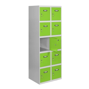 Casier-Armoire SIMONLOCKER DESM. 5 PORTES 2/10 400 (800) GR/VE GRIS/VERT 1800x800x500 - SIMONRACK