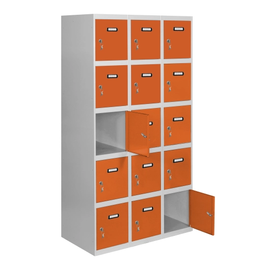 Casier-Armoire SIMONLOCKER DESM. 5 PORTES 3/15 400 (1200) GR/ORAN GRIS/ORANGE 1800x1200x500 - SIMONRACK