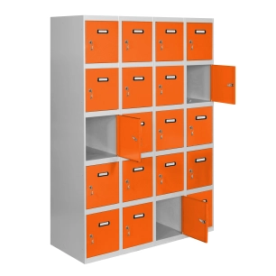 Casier-Armoire SIMONLOCKER DESM. 5 PORTES 4/20 400 (1600) GR/ORAN GRIS/ORANGE 1800x1600x500 - SIMONRACK