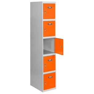 Casier-Armoire SIMONLOCKER PROF.DISM.5 PORTE 1/5 300 IN GR/ORAN GRIS/ORANGE 1800x300x500 - SIMONRACK