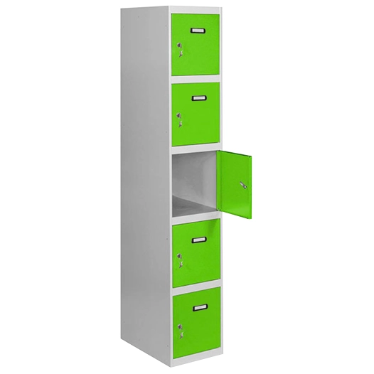 Casier-Armoire SIMONLOCKER PROF.DISM.5 PORTE 1/5 300 IN GR/VE GRIS/VERT 1800x300x500 - SIMONRACK