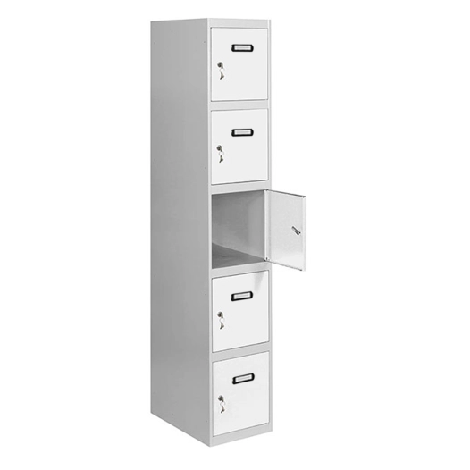 Casier-Armoire SIMONLOCKER PROF.DISM.5 PORTE 1/5 300 IN GR/BL GRIS/BLANC 1800x300x500 - SIMONRACK