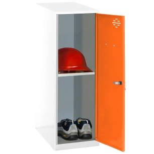Casier-Armoire SIMONLOCKER DISM. MINI + BAN. 915x400x500 mm BL/ORAN BLANC/ORANGE 915x400x500 - SIMONRACK