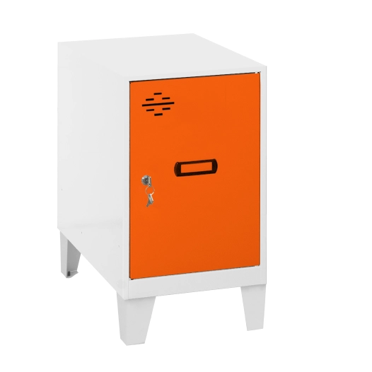 Casier-Armoire SIMONLOCKER DISM.MINI 475x300x500+PIES BLA/ORANR BLANC/ORANGE 575x300x500 - SIMONRACK