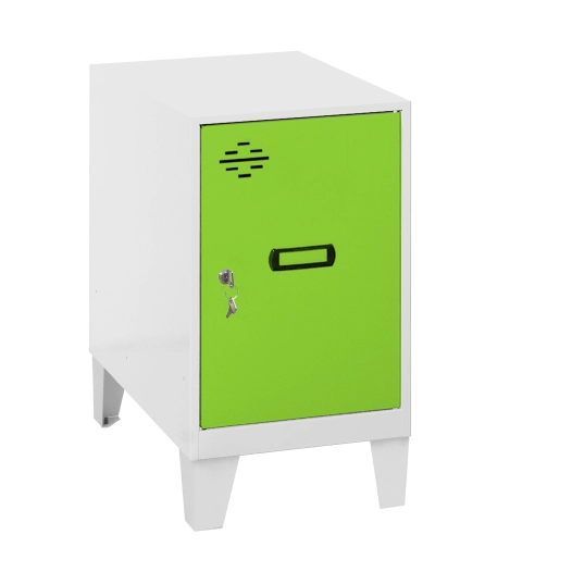 Casier-Armoire SIMONLOCKER DISM.MINI 475x300x500+PIES BLA/VER BLANC/VERT 575x300x500 - SIMONRACK