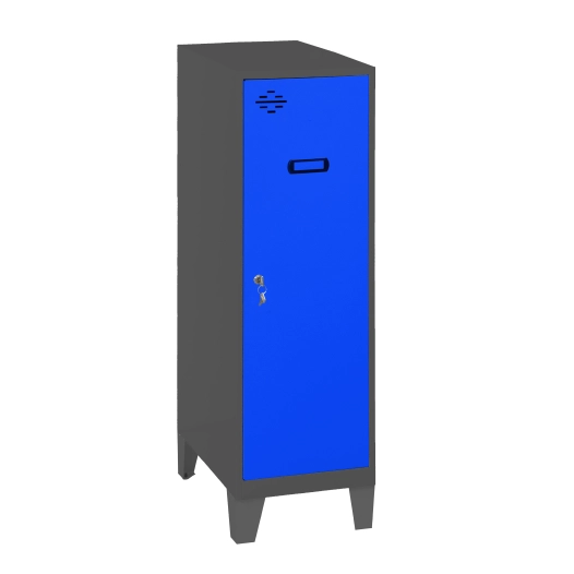 Casier-Armoire SIMONLOCKER DISM.SINGLE MINI 915x300x500+PIE AN/BL ANTRACITE/BLEU 1015x300x500 - SIMONRACK