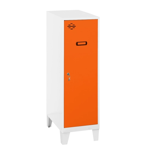 Casier-Armoire SIMONLOCKER DISM.SINGLE MINI 915x400x500+PIES B/ORAN BLANC/ORANGE 1015x400x500 - SIMONRACK