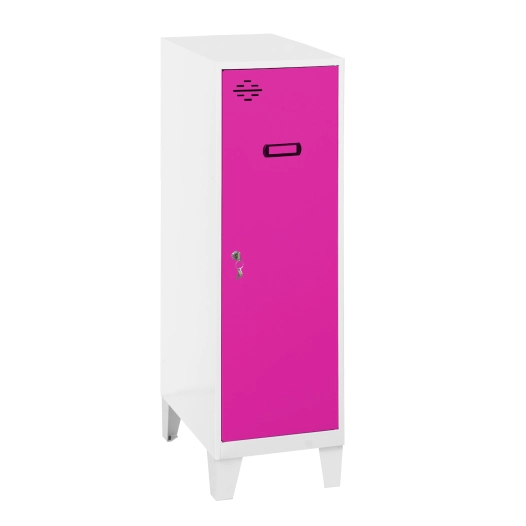Casier-Armoire SIMONLOCKER DISM.SINGLE MINI 915x400x500+PIES B/RO BLANC/ROSE 1015x400x500 - SIMONRACK