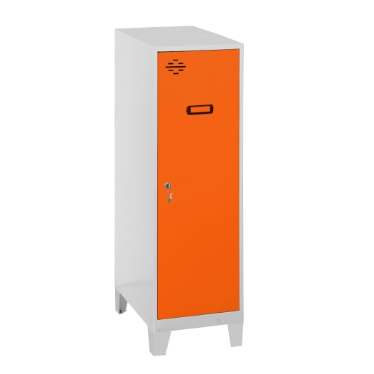 Casier-Armoire SIMONLOCKER DISM.MINI + BAN. 915x400x500+PIES G/ORAN GRIS/ORANGE 1015x400x500 - SIMONRACK