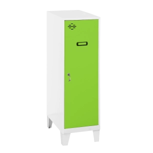 Casier-Armoire SIMONLOCKER DISM.MINI + BAN. 915x400x500+PIES B/VE BLANC/VERT 1015x400x500 - SIMONRACK